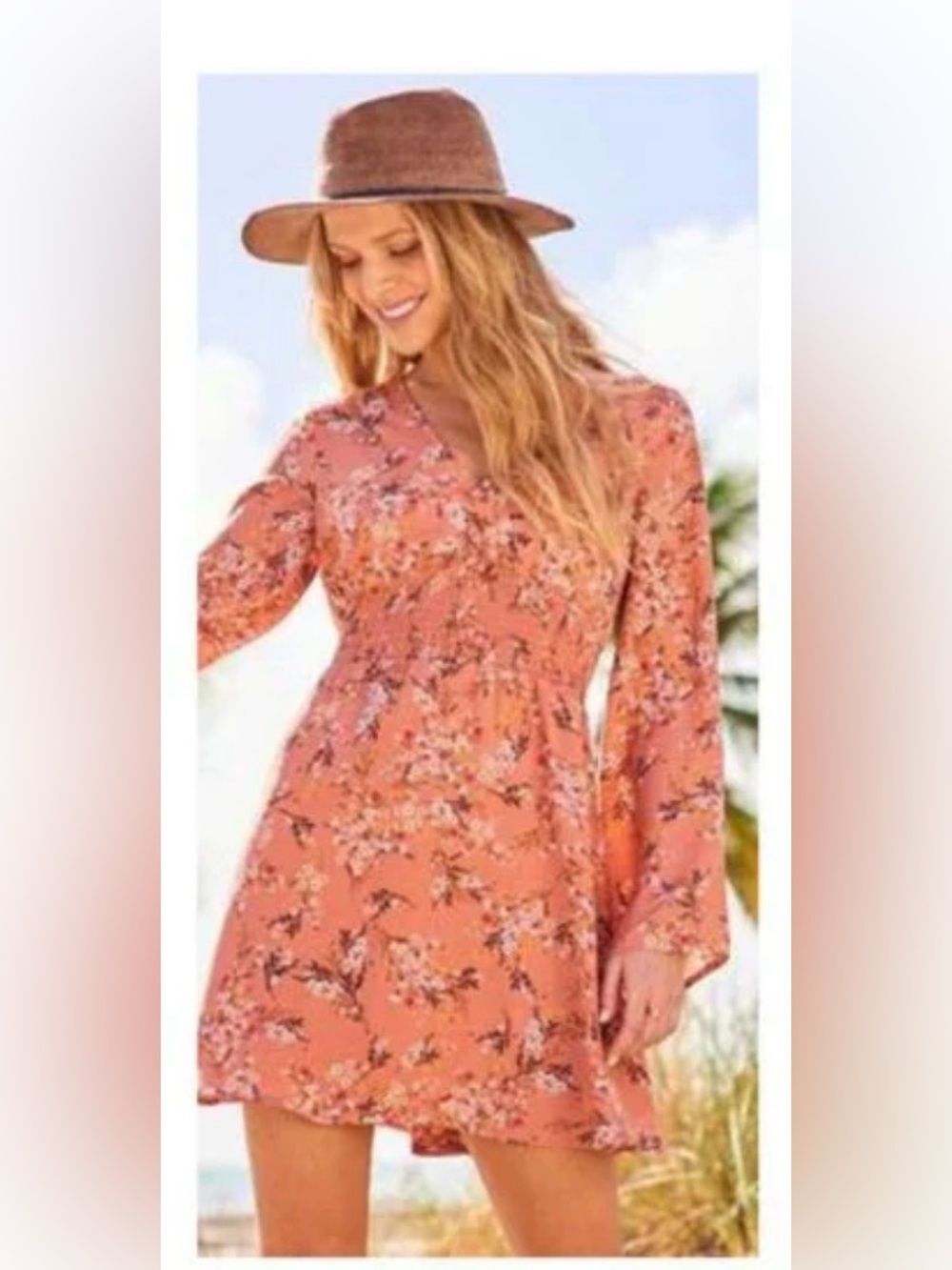 Altar'd State Dusty Rose Floral Dress size small